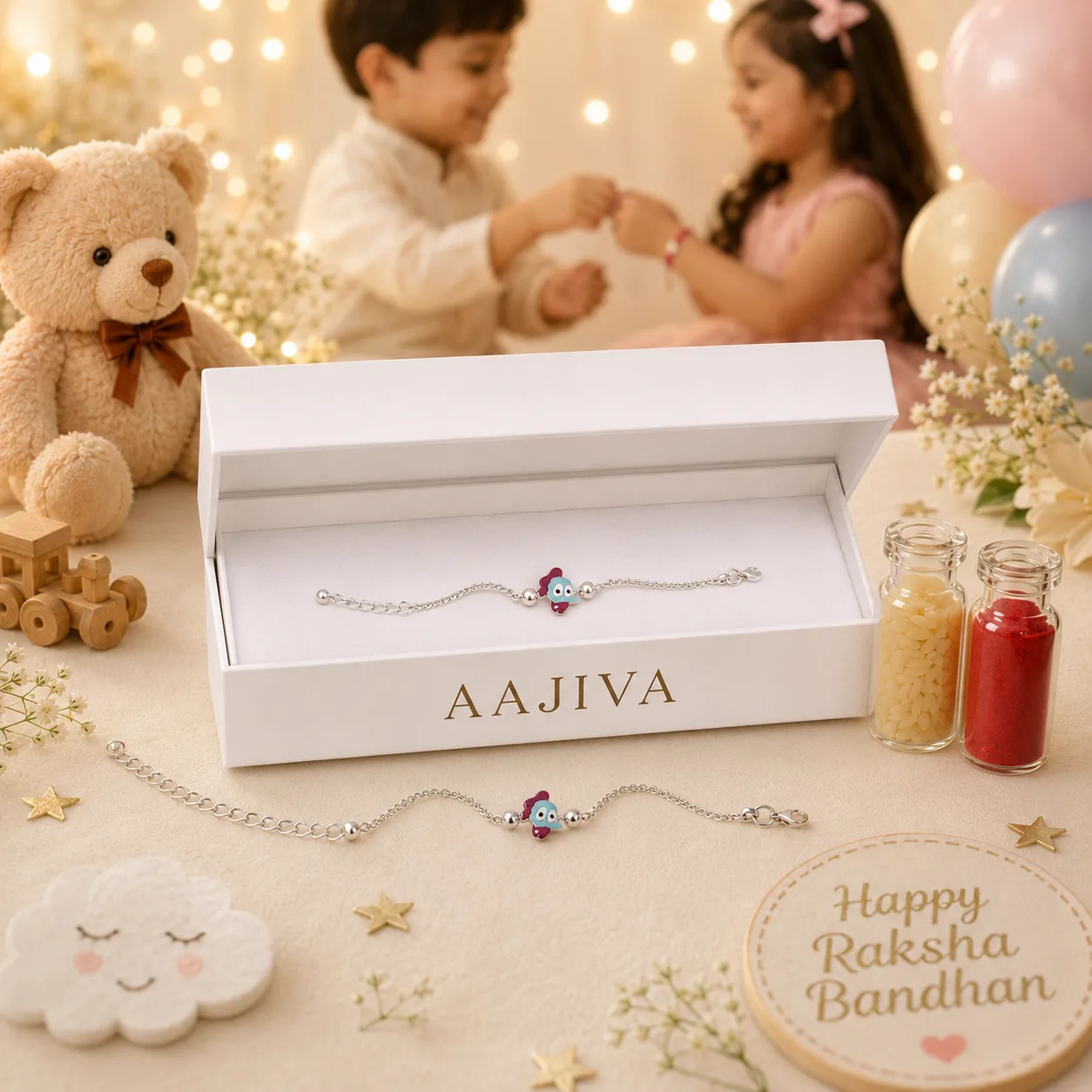 Ultra Baby Rakhi Silver Bracelet – Owl Charm