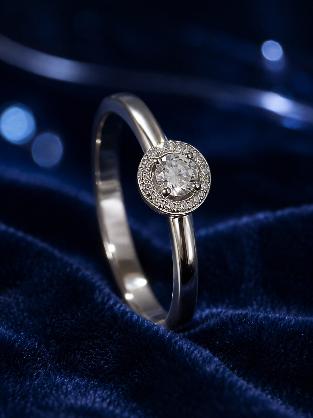 Classic Halo Solitaire Ring