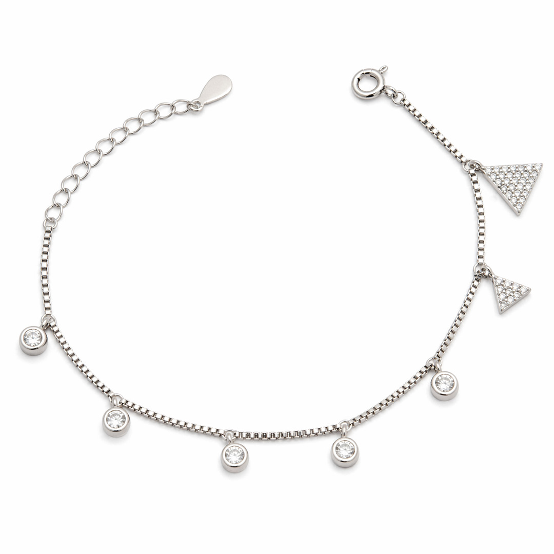 Trixie Triangle & Cz Charm Bracelet
