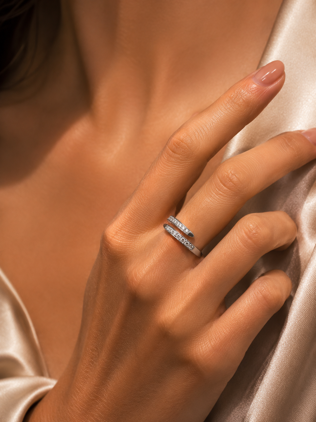 Tapered Pavé Wrap Ring