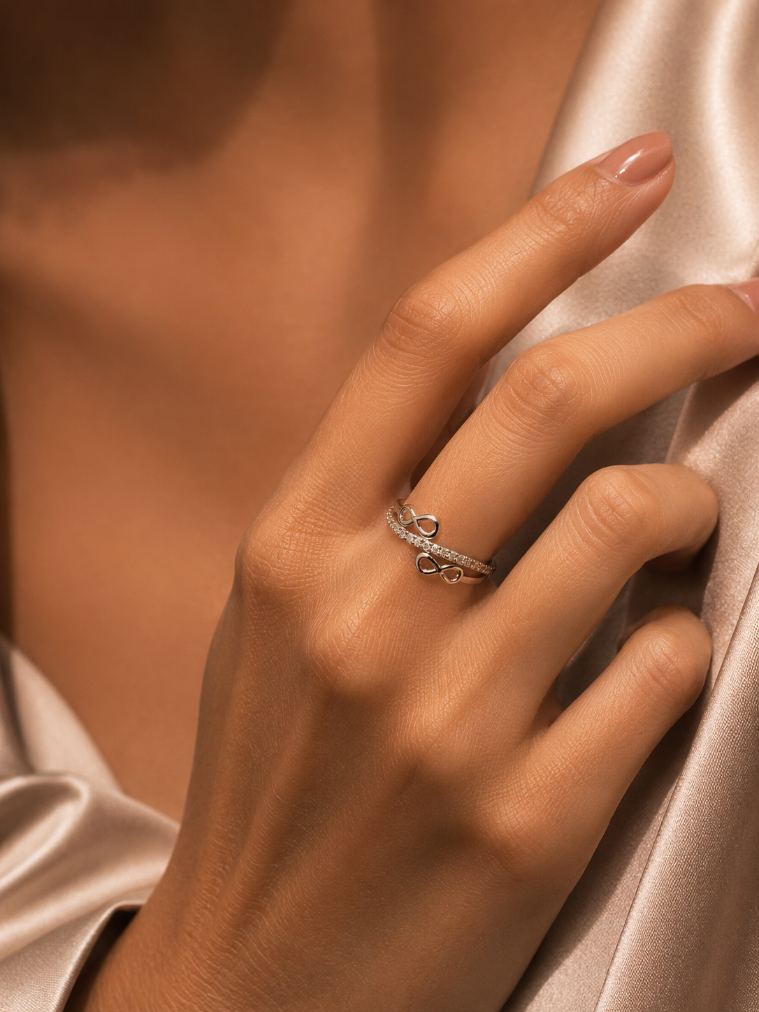 Double Infinity Pavé Ring
