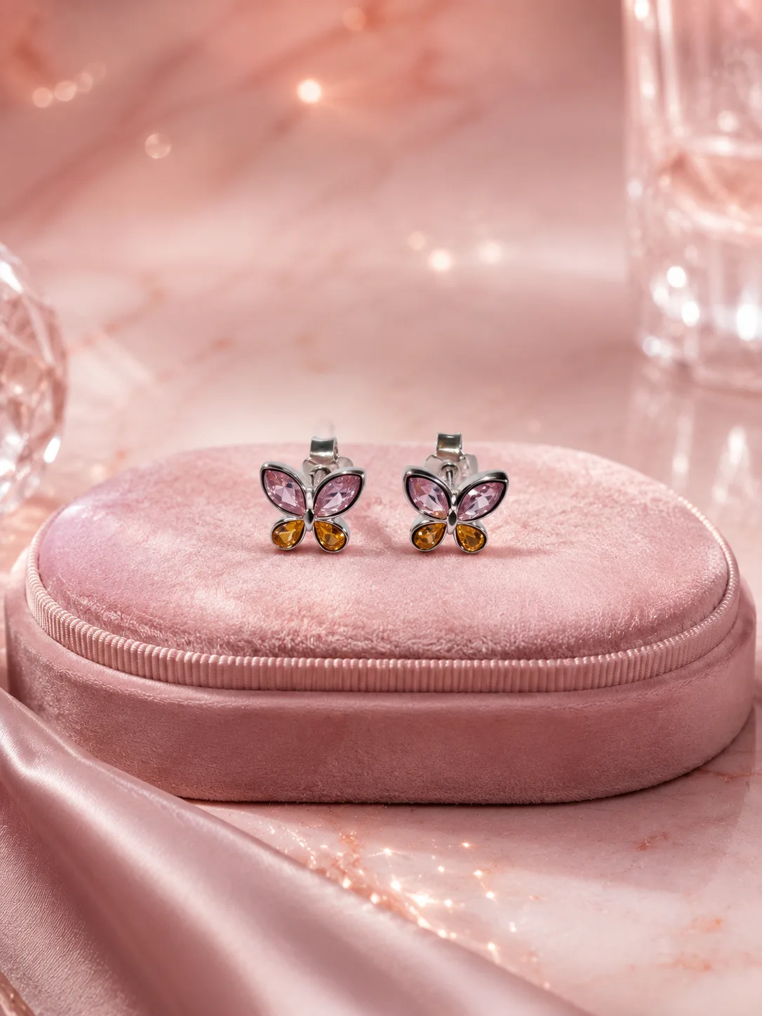 Bella Bicolor Butterfly Necklace & Earring Set