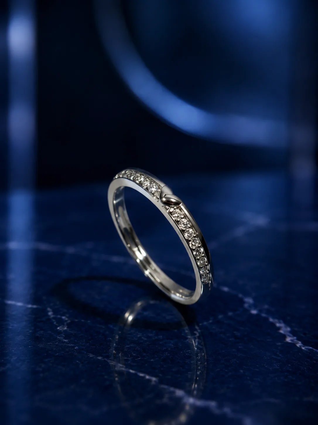 Pavé Eternity Band with Heart Accent