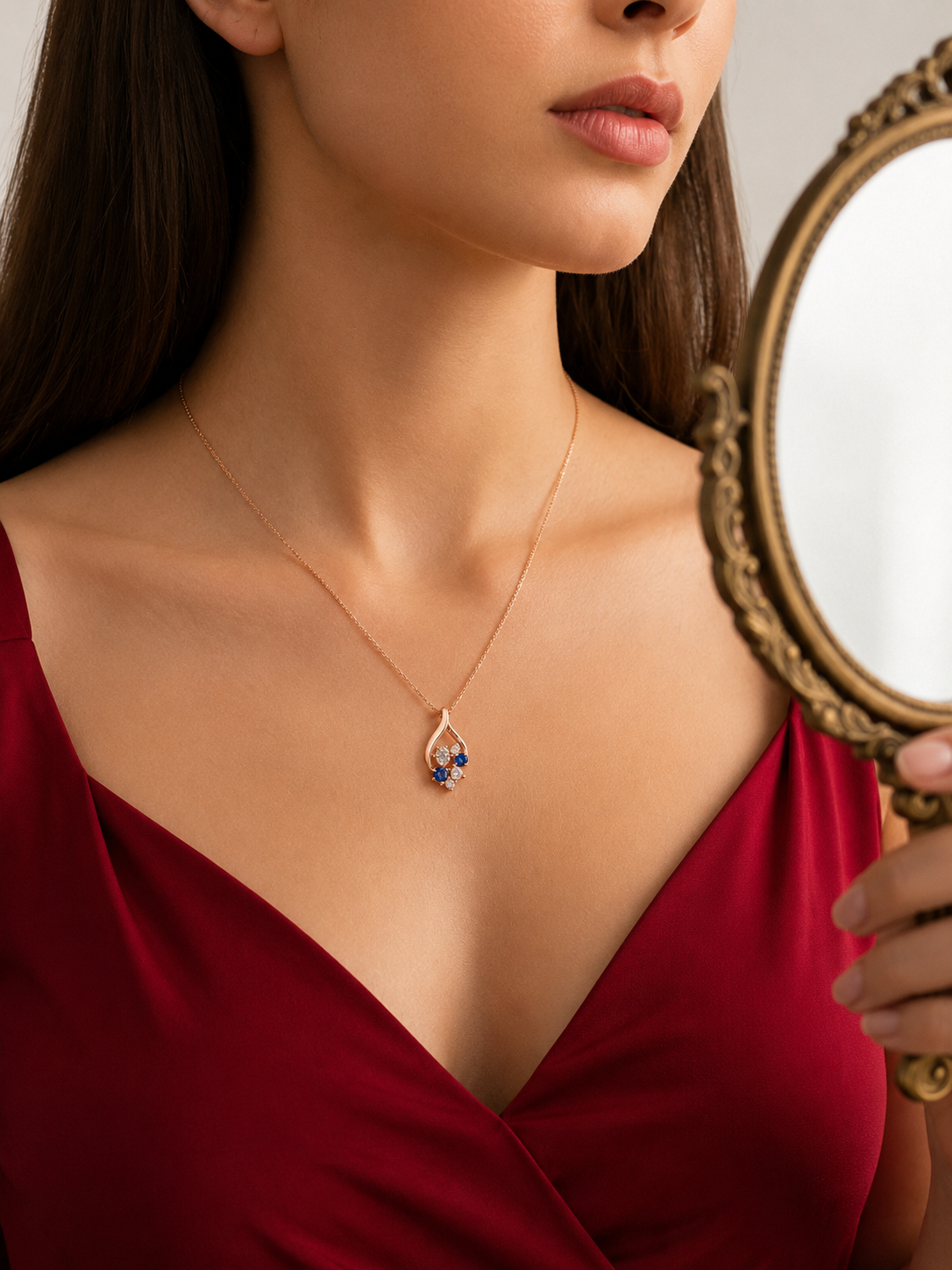 Bluecolor Cluster Teardrop Pendant