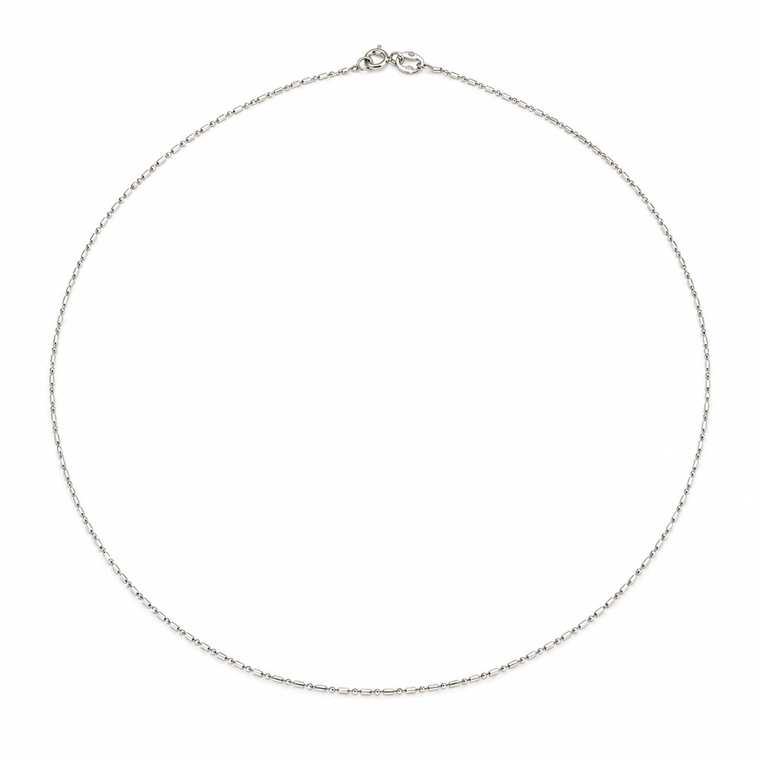 Vesper Bar & Bead Silver Chain Bracelet