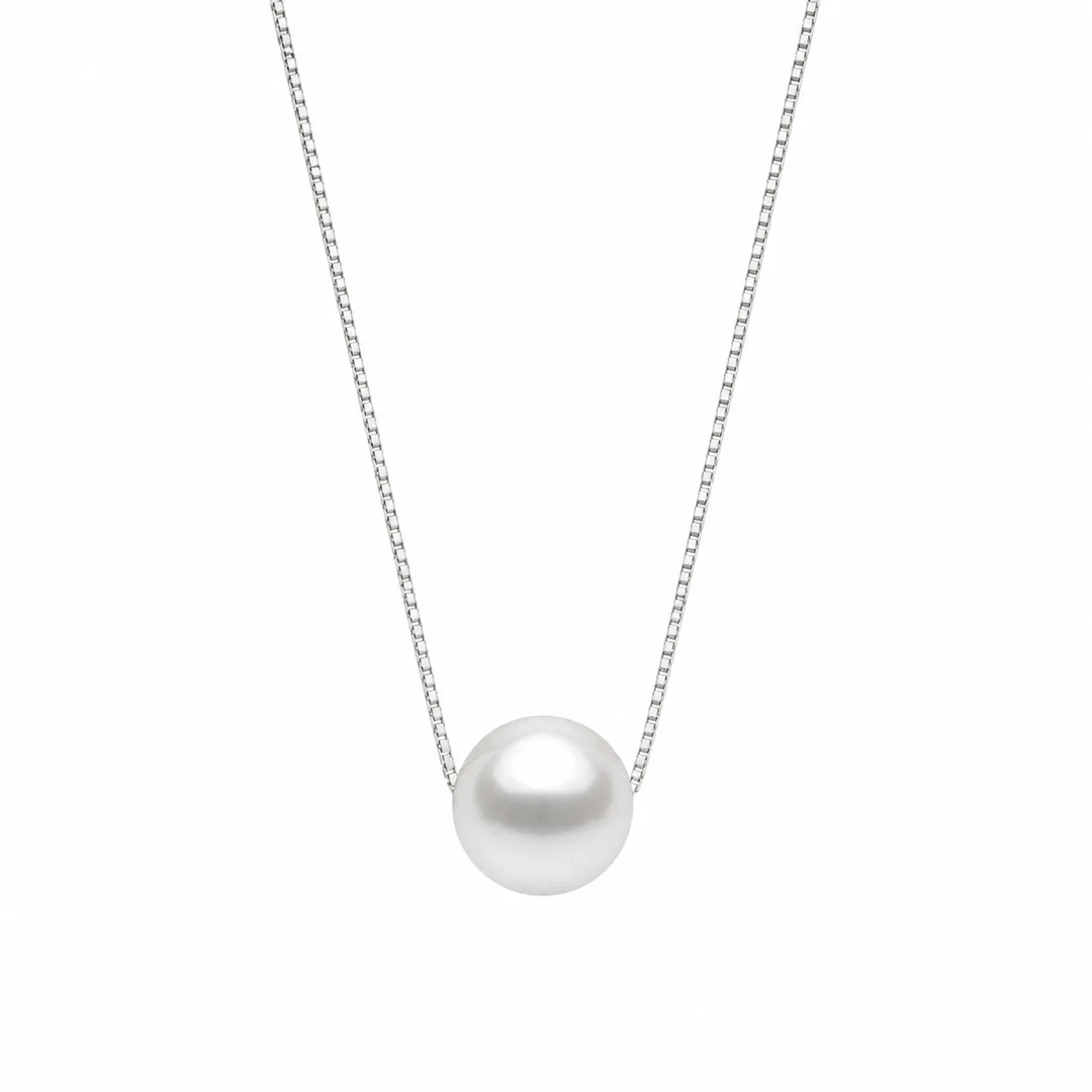 Single Pearl Floating Necklace