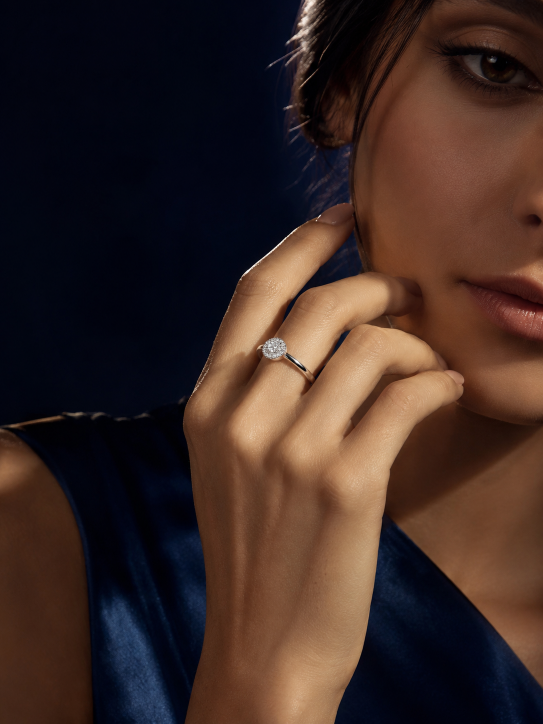 Classic Halo Solitaire Ring