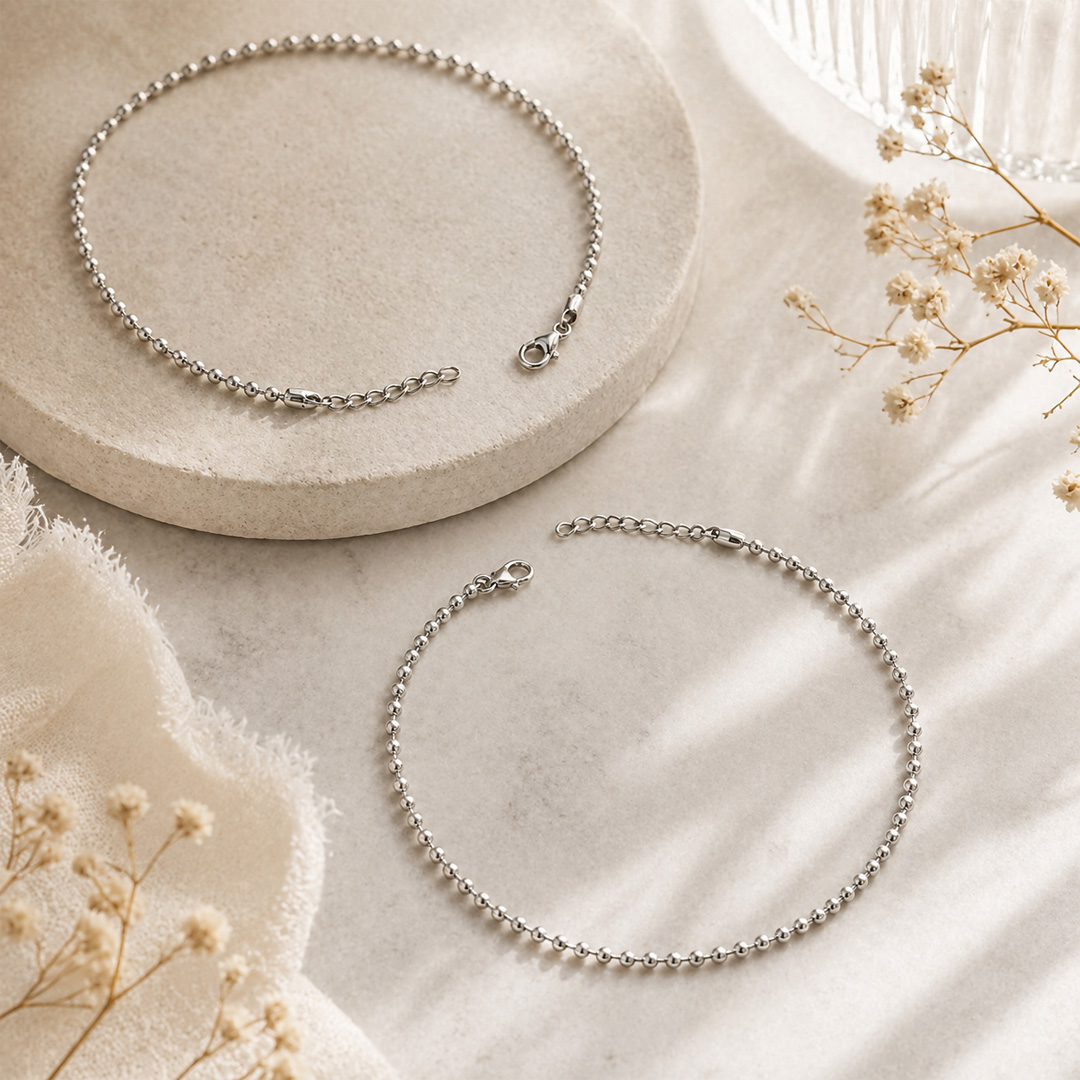 Silver Ball Link Bracelet