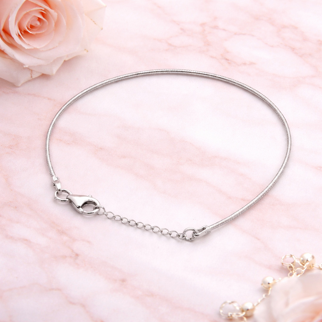 Silver Zircon Ferns Bracelet